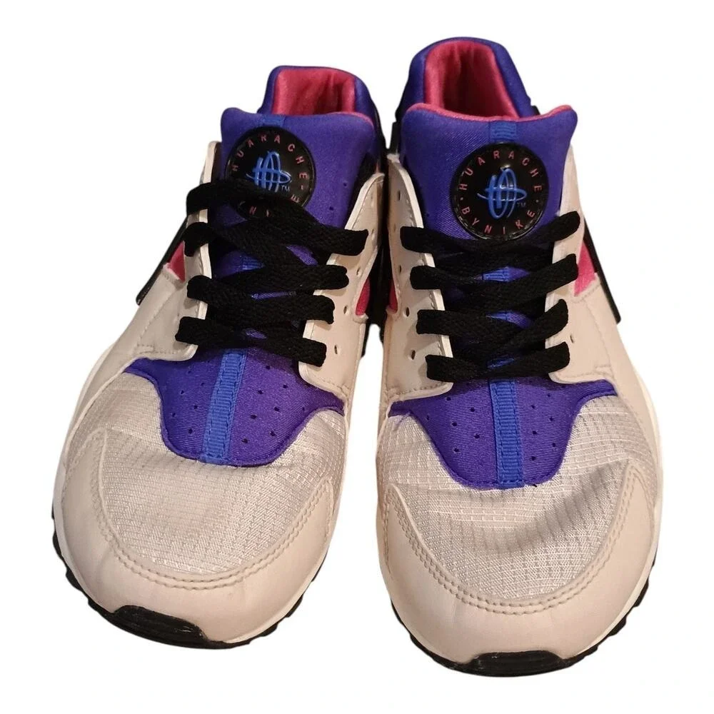 Nike Huarache Kids Run GS Desert Sand Sneakers Pink Purple Youth 6.5 Women's 7.5
